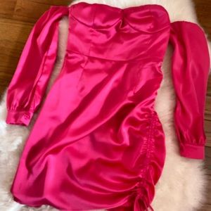 Pink satin dress